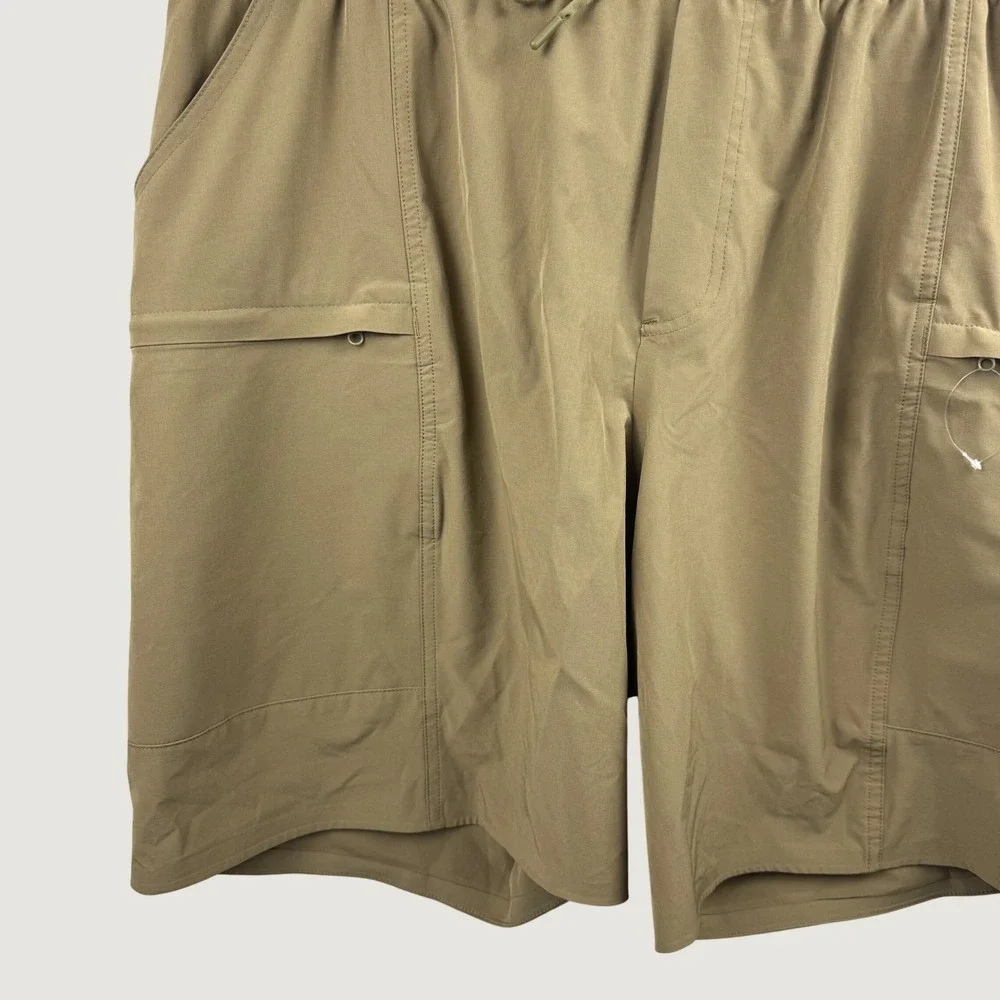 Lands End Performance Shorts Mens XL Khaki Tan Stretch Cargo Hiking Gorpcore